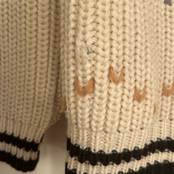 1950’s Caldwell Unisex Wool Cardigan Sweater Cowboy Rodeo Horses Hand Knit Small - Picture 10 of 11